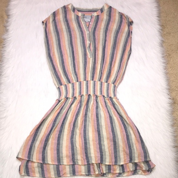 Rails Women’s Striped Multi-Color Button-Up Sleeveless Mini Dress - Picture 1 of 9